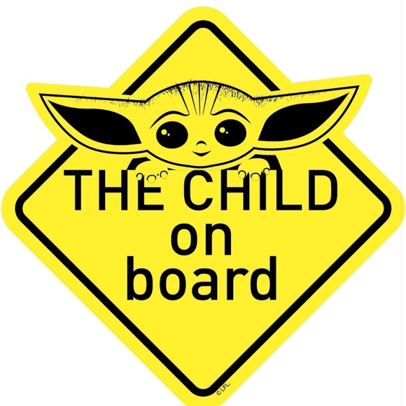 Chroma Graphics Mandalorian The Child On Board Vinyl Sticker Decal New Star Wars - Picture 1 of 3